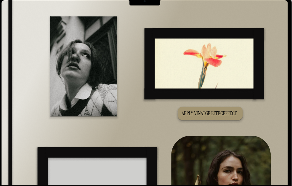 Text Addition - The vintage image with custom text 'Beautiful' added.